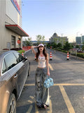 Retro Distressed American Style High Waisted Jeans