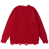 Women Chic Oversized Cat Graphic Knit Sweater