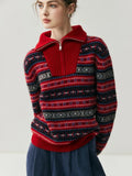 Cozy Vintage Half Zipper Casual knitwear Sweater