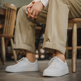 White Leather Breathable Sneakers