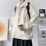 Solid Color Hooded Leather Jacket