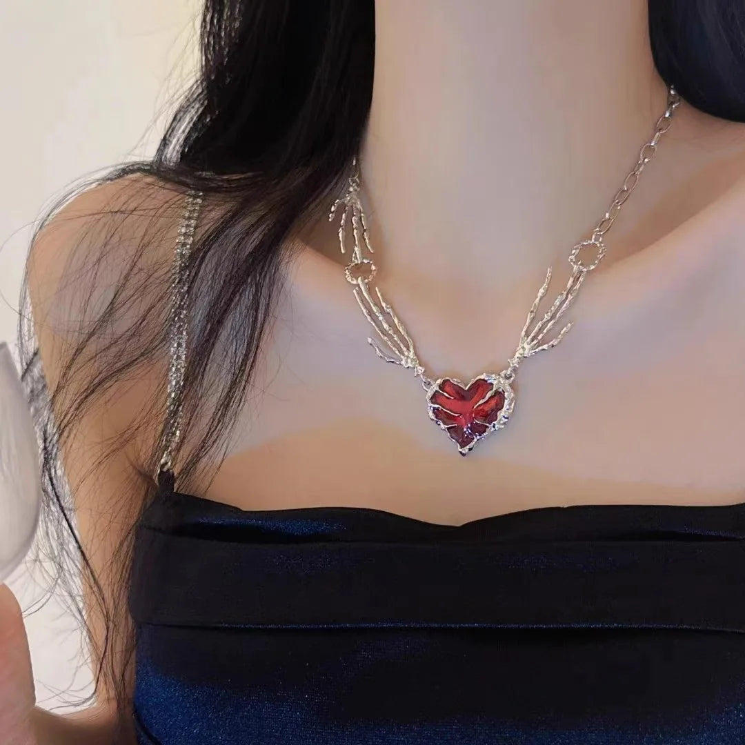 Model wearing the Heart Of Phantom Necklaces