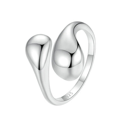 Chunky Water Droplet Sterling Silver Ring