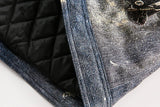 Abstract Chain Detail Denim Jacket