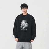 Cozy Winter Horse Pattern Crewneck Sweater