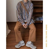 Trendy Oversize Stripe Shirt