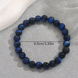 Vintage Blue Tiger Eye Beaded Bracelet