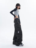 Retro Black Camouflage Cargo Pants
