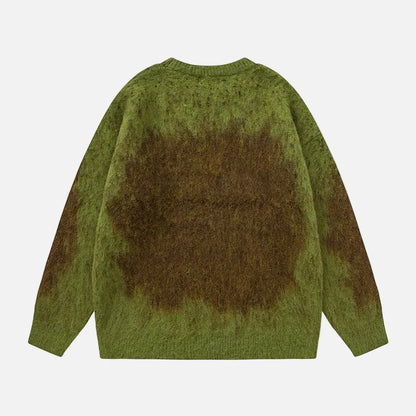Streetwear Gradient Ombre Fuzzy Knit Sweater