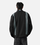 Streetwear Patchwork Contrast Color Zipper Jacket