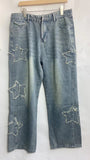 Vintage High Street Star Embroidery Denim Jeans