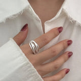 Edgy Geometric Multilayer Matte Ring