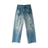 Vintage Distressed White Western Jeans