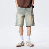 Trendy Casual Washed American Style Denim Short