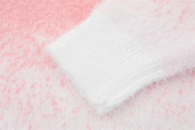 Fashionable Sky Ombre Gradient Fuzzy Sweater