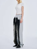 Perfect Fit Hollow Out Lace Up Wide Leg Jeans