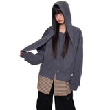 Winter Rivet Rabbit Ears Loose Casulal Sweatshirt