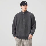 Cozy Black Turtleneck Half Zipper Sweater