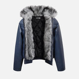 Breathable Y2K Fur Collar Leather Motorcycle Jacket