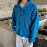 Versatile Solid Color Casual Hooded Cardigan