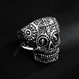 Steampunk Adjustable Open Cross Skull Ring