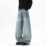 Korean Style Washing Moustache Effect Denim Jeans