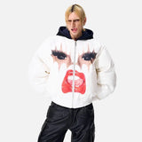 Thickened Pattern Printed Baseball Puffer Jacket