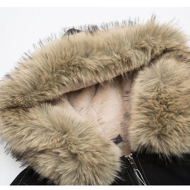 Arctic Luxe Fur-Trimmed Hooded Bomber Jacket
