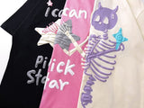 "I Can Pick Star" Devil Horn Skull T-shirt