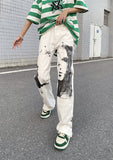 Y2K White Straight Punk Pants