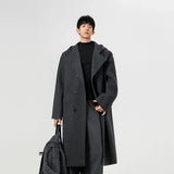 Stylish Double Breasted Wool Hooded Suit Coat
