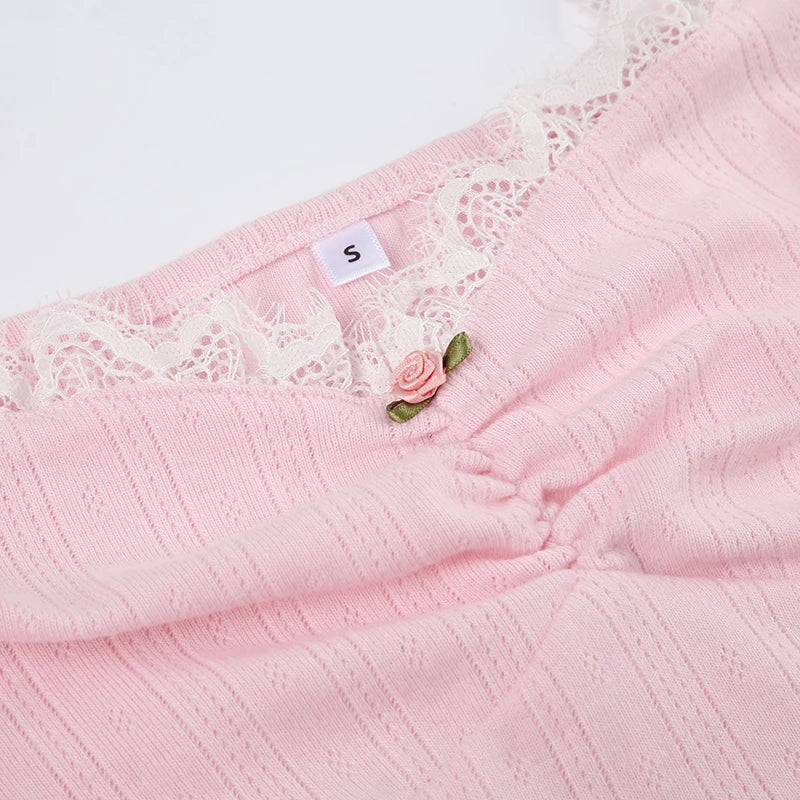 Coquette Long-Sleeve Crop Top