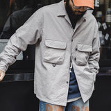 Men's Wrinkle-Free Seersucker Cuban Collar Shirt