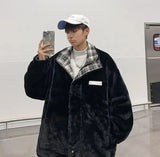 Reversible Warm Double Wool Faux Fur Jacket