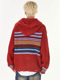 Y2K Knitted Holes Striped sweater