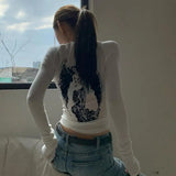 Mesh Back Long Sleeve Slim T-Shirt