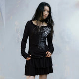 Grunge Aesthetics Graffiti Print Vintage Dress