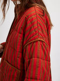 Red Chic Floral Padded Jacket