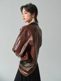 Chic Hong Kong Style PU Leather Moto Jacket