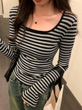 Slim Fit Korean Color Block T-shirt