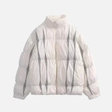 Colorful Striped Fluffy Hip Hop Puffer Jacket