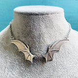 Gothic Vampire Bat Wing Pendant Necklace