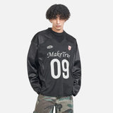 Bold Printed Mesh V-Neck Long Sleeve T-Shirt