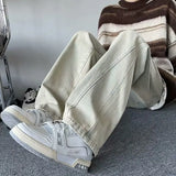 Streetwear American Style High Street Splicing Jeans