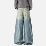 Chic Gradient Patchwork Blue Wide Leg Jeans