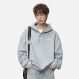 Streetwear Hip Hop Heavyweight Half Breasted Hoodie