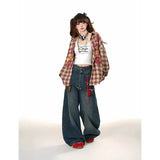 Women Popular Patchwork Wide Leg Jeans