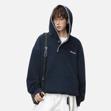 Streetwear Hip Hop Heavyweight Half Breasted Hoodie
