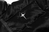 Black Loose PU Leather Puffer Jacket