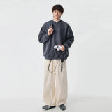 Streetwear Winter Mock Neck Knit Sweatshirt